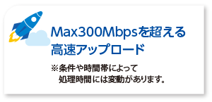 Max300Mbpsを超える高速アップロード