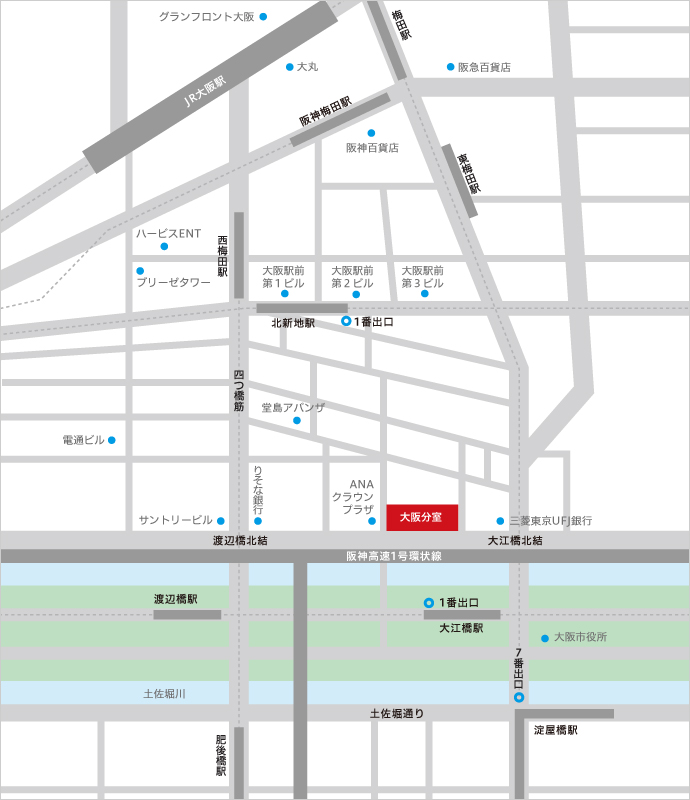 大阪分室アクセスマップ